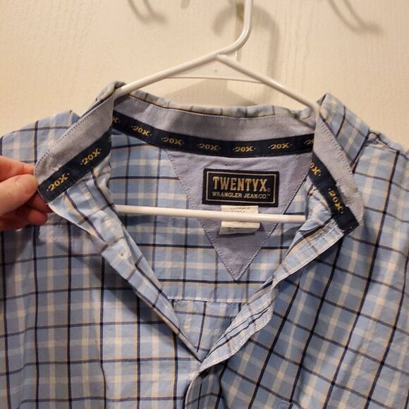 Classic Big & Tall Vintage Men's Baby Blue Wrangler button down 2XLT - Picture 3 of 6